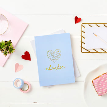 Personalised Geometric Heart Foiled Notebook, 10 of 11