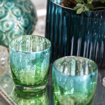 Set Of Two Electroplated Peacock Design Tumblers, 4 of 5