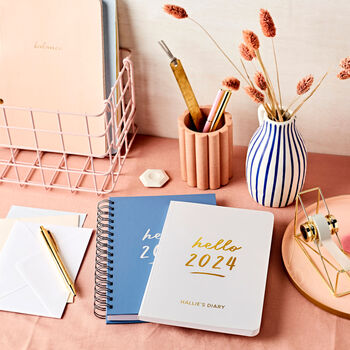 Personalised Hello 2024 Weekly Diary, 10 of 10
