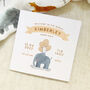 Safari Birth Details Balloons Newborn Card Pink, thumbnail 3 of 5