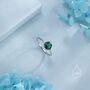 Sterling Silver One Carat Emerald Green Cz Ring, thumbnail 2 of 12