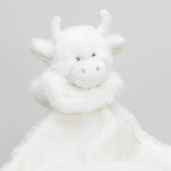Personalised Embroidery Highland Cow Cream Toy Soother, 7 of 11