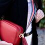 Red Dogtooth Stripe Bag Strap | Extra Long Crossbody Replacement Bag Strap, thumbnail 3 of 4