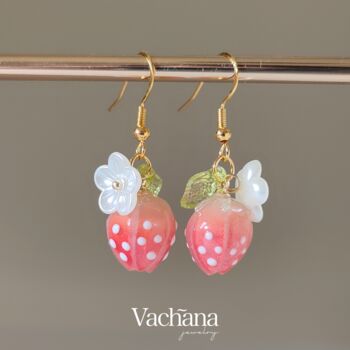 Sweet Strawberry Dangle Earrings, 2 of 2