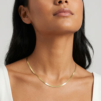 18k Gold Or Silver Women’s Herringbone Chain Necklace, 4 of 6