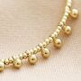 Beaded Ball Charm Anklet In Gold Plating, thumbnail 3 of 3