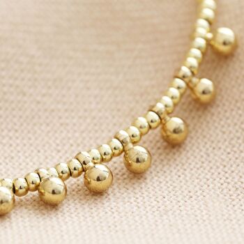 Beaded Ball Charm Anklet In Gold Plating, 3 of 3