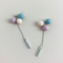 Sterling Silver Balloon Drop Stud Earrings, thumbnail 3 of 4