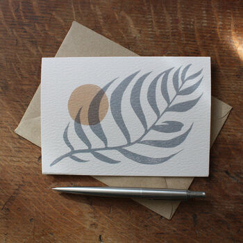Palm And Sun Greetings Card, 3 of 10