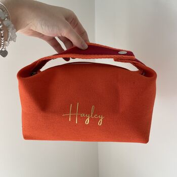 Personalised Top Handle Cosmetic Bag Hand Bag, 12 of 12