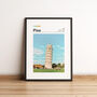 Personalised Minimalist Travel Poster | Pisa, thumbnail 1 of 6