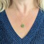 'The Circle' Peridot August Birthstone Necklace, Gold Plated, thumbnail 4 of 7