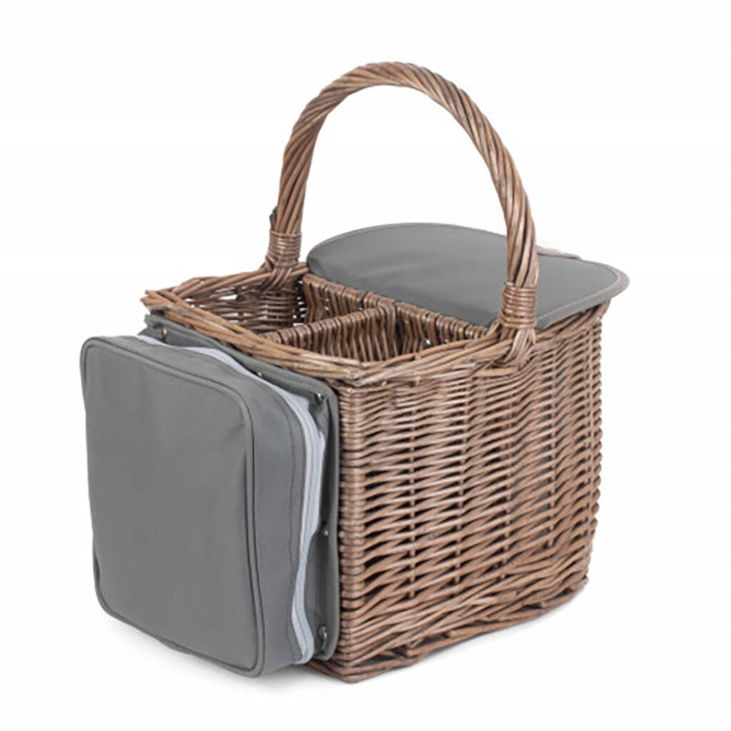 Two Person Picnic Basket With Bottle Holders By Dibor