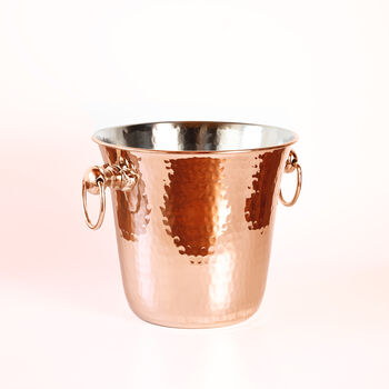Solid Copper Ice Bucket, Hammered Surface, 2 of 12