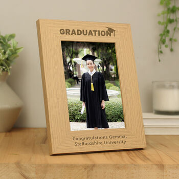 Personalised Graduation 5x7 Oak Finish Photo Frame, 2 of 2