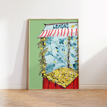 Lemon Market Stall Illustrated Art Print, 2 of 6