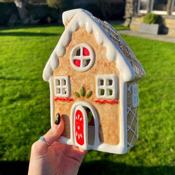 Ceramic Gingerbread T Light House, 5 of 7