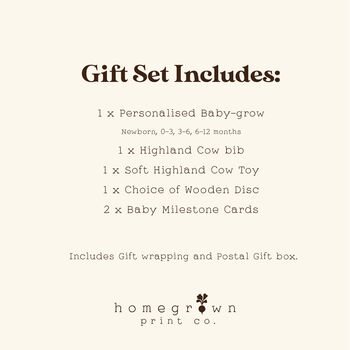 Wee Baby Highland Cow New Baby Gift Set, 4 of 7