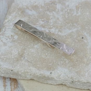 Timeless Sterling Silver Tie Slide With Decoration, 2 of 8