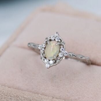 Vintage Inspired Genuine Opal Ring, 7 of 11