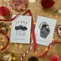 Birds With Santa Hats 2022. Pack Of Six, thumbnail 1 of 5