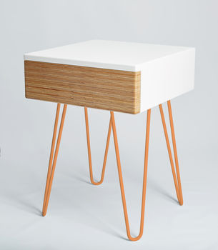Roswell Bedside Table With Steel Hairpin Legs, 7 of 12
