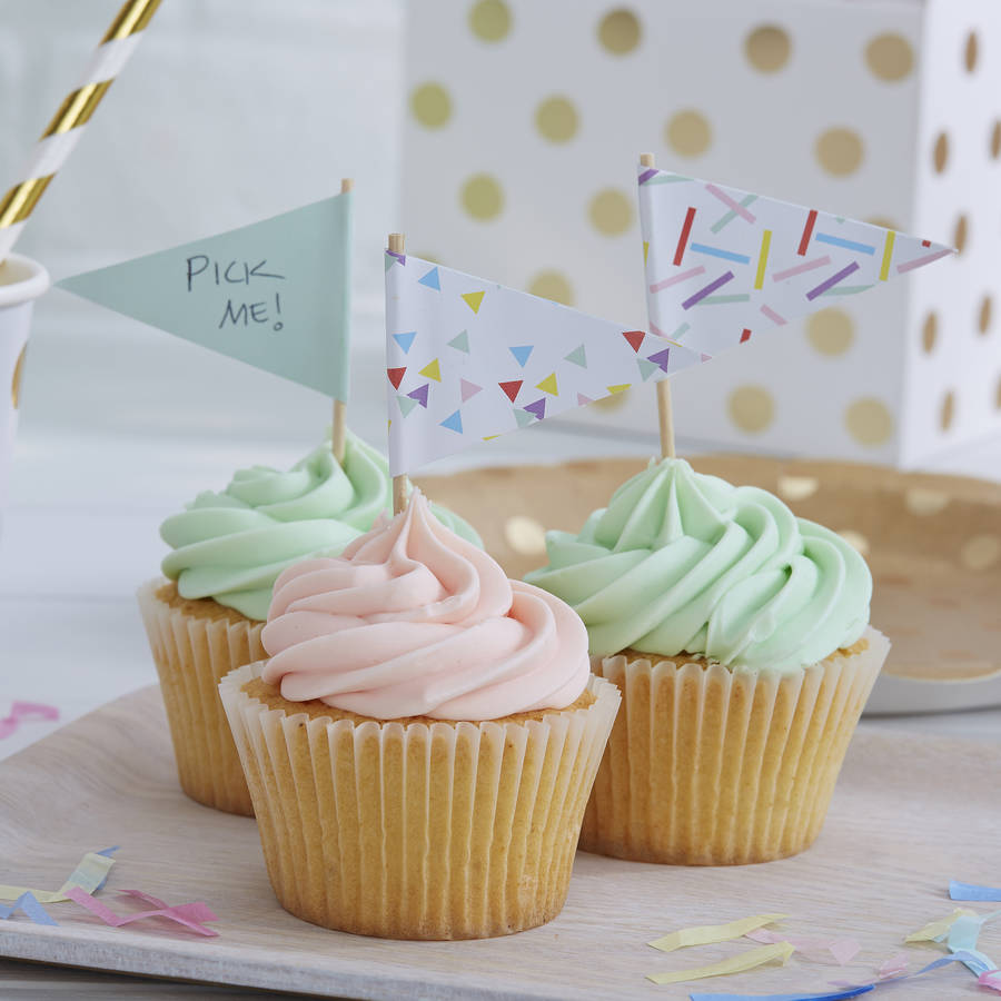 sprinkles and mint cupcake topper flags by ginger ray ...