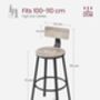 Set Of Two Bar Stools High Seat Backrest Industrial, thumbnail 12 of 12