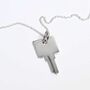 Sterling Silver Key Necklace Large, thumbnail 1 of 7