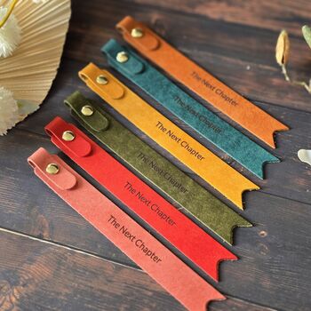 Engraved Personalised Leather Bookmark Gift, 5 of 9