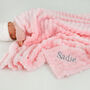 Personalised Pink Textured Fluffy Baby Blanket, thumbnail 2 of 8