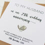 25th Silver Wedding Anniversary Personalised Card, thumbnail 8 of 9