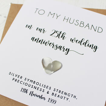 25th Silver Wedding Anniversary Personalised Card, 8 of 9