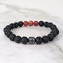 Men's Sardonyx And Lava Bead August Birthstone Bracelet, thumbnail 4 of 10