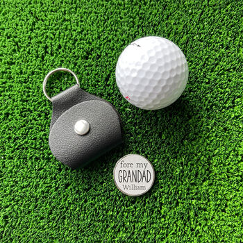 Fore My Grandad Golf Ball Marker And Holder, 3 of 3