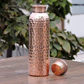 Handcrafted Copper Bottle Wiith Glasses, 2 of 3