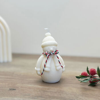 White Snowman Christmas Decoration Candle, 8 of 9