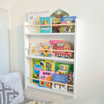 Nursery Bookcase With Rails, Nursery Decor, 3 of 10