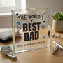 Personalised The World's Best Dad Crystal Token Daddy, Dad, Pops, Papa, thumbnail 1 of 8