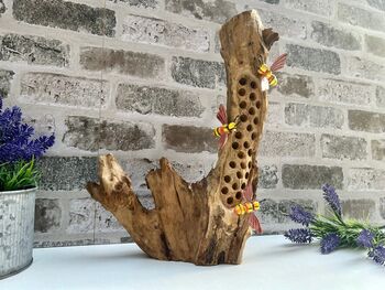 Handmade Wooden Beehive Bee Ornament Garden Sculpture, 9 of 9