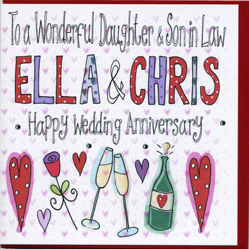 Personalised Daughter Or Son Wedding Anniversary Card, 2 of 2