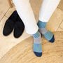 Oxford Stripe Blue Luxury Crew And Trainer Men’s Socks, thumbnail 1 of 5