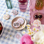 Cute Gingham Personalised Hen Party Badges, thumbnail 2 of 4