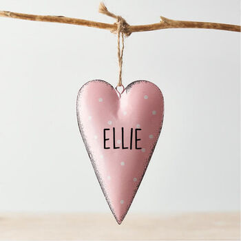 Personalised Spotty Hanging Heart, 4 of 5