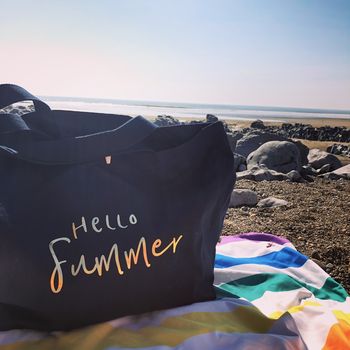 Hello Summer Or Weekend Vibes Beach Bag, 4 of 4