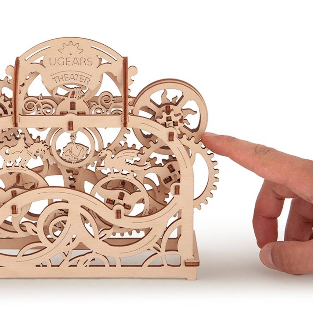 mechanical theatre wooden self assembly kit ugears by friendly gifts