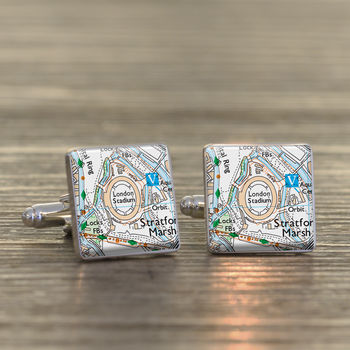 Favourite Place Football Stadium Map Cufflinks For Dad, 10 of 12