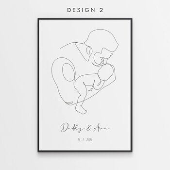 Personalised Father's Day Gift Dad And Child Art Print, 3 of 6