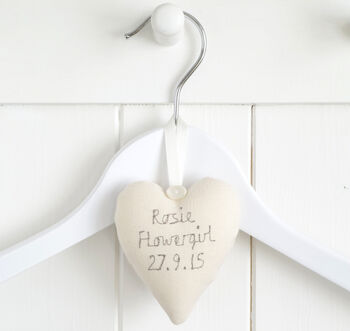 Personalised Hanging Heart Flowergirl Or Pageboy Gift, 2 of 12