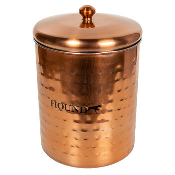 Hammered Antique Copper Pet Treat Cannister, 3 of 3